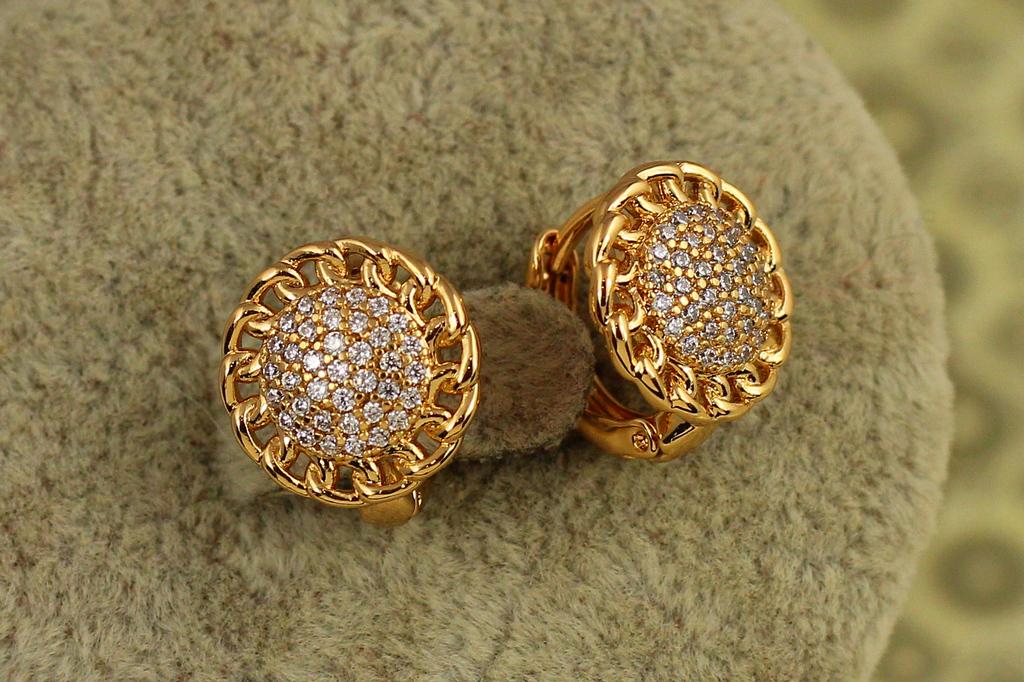 Серьги Xuping Jewelry Оберег солнцестояние 1,3 см Золотистый (33480850)