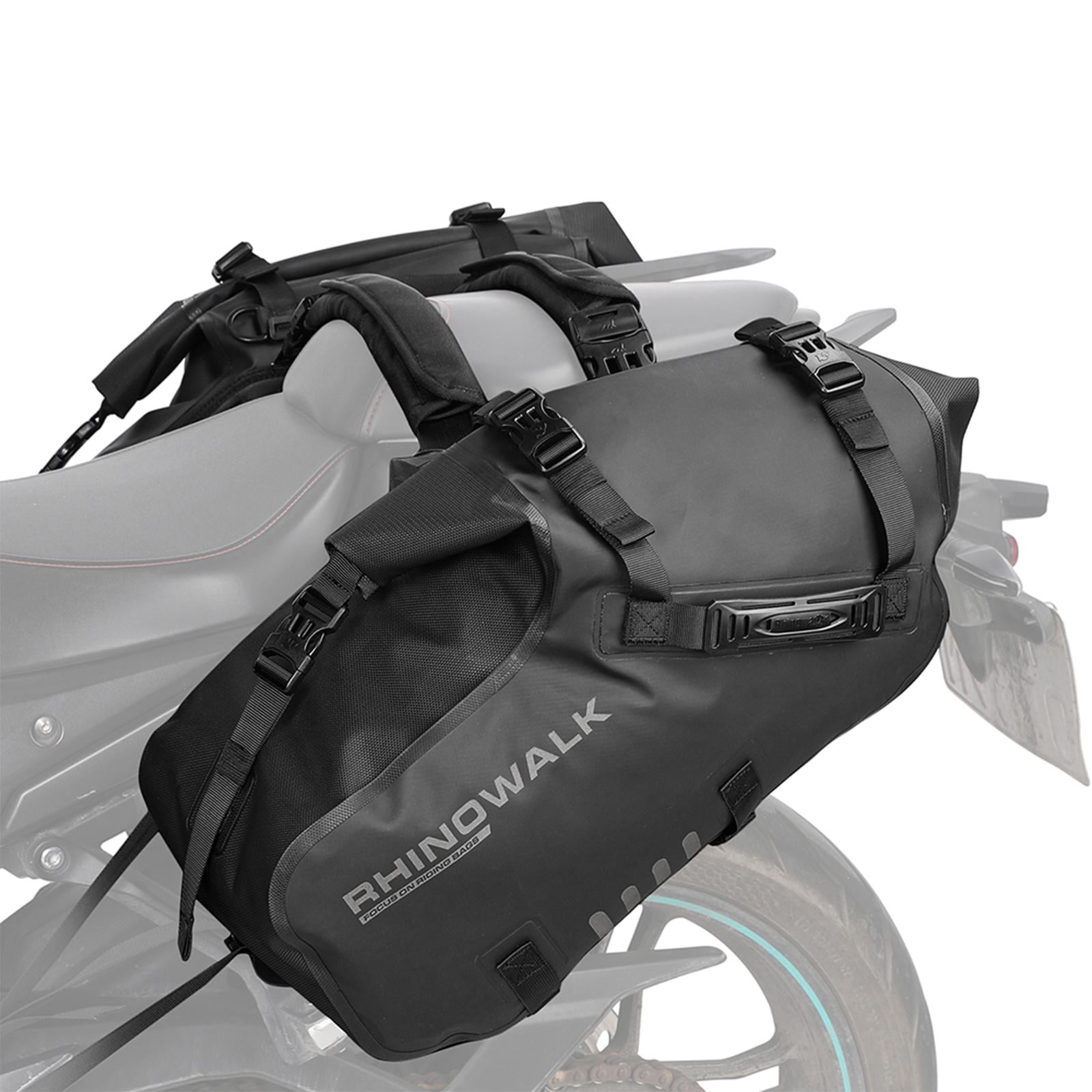 Мотосумка боковая на сиденье Rhinowalk MT14 водостойкие 28 л L Черный (RWK-MT1428-7409)