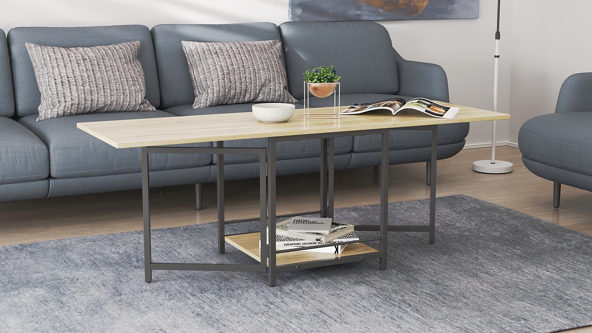 Стол журнальный трансформер Ferrum-decor Куб Комбо металл/ДСП 16 мм 650x540x532x500 мм Черный/Дуб Сонома (FRD-105153) - фото 9