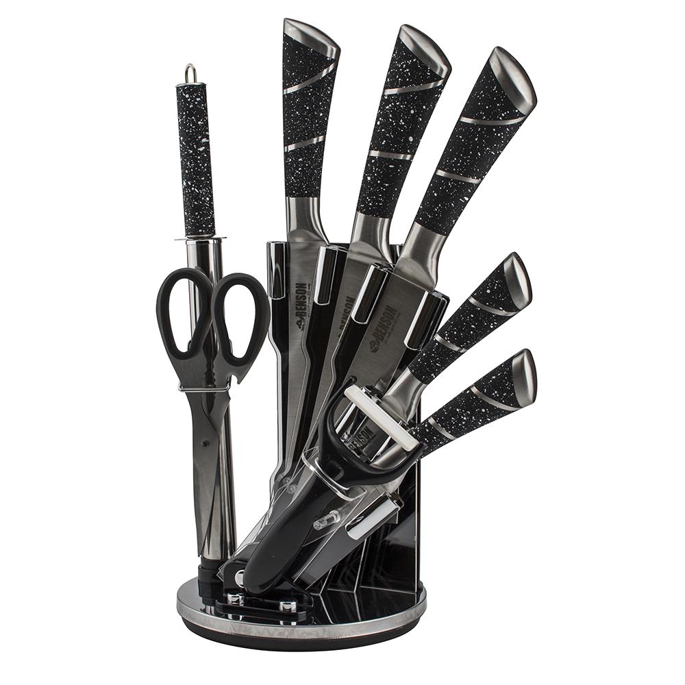 Набір кухонних ножів з підставкою Benson BN-405N 9 пр. - фото 2