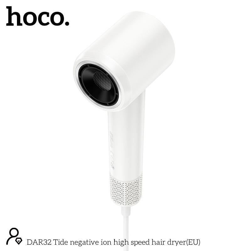 Фен для волос Hoco Tide negative ion high speed hair dryer DAR32 1500 Вт Белый - фото 3 Фен для волос Hoco Tide negative ion high speed hair dryer DAR32 1500 Вт Белый - фото 3