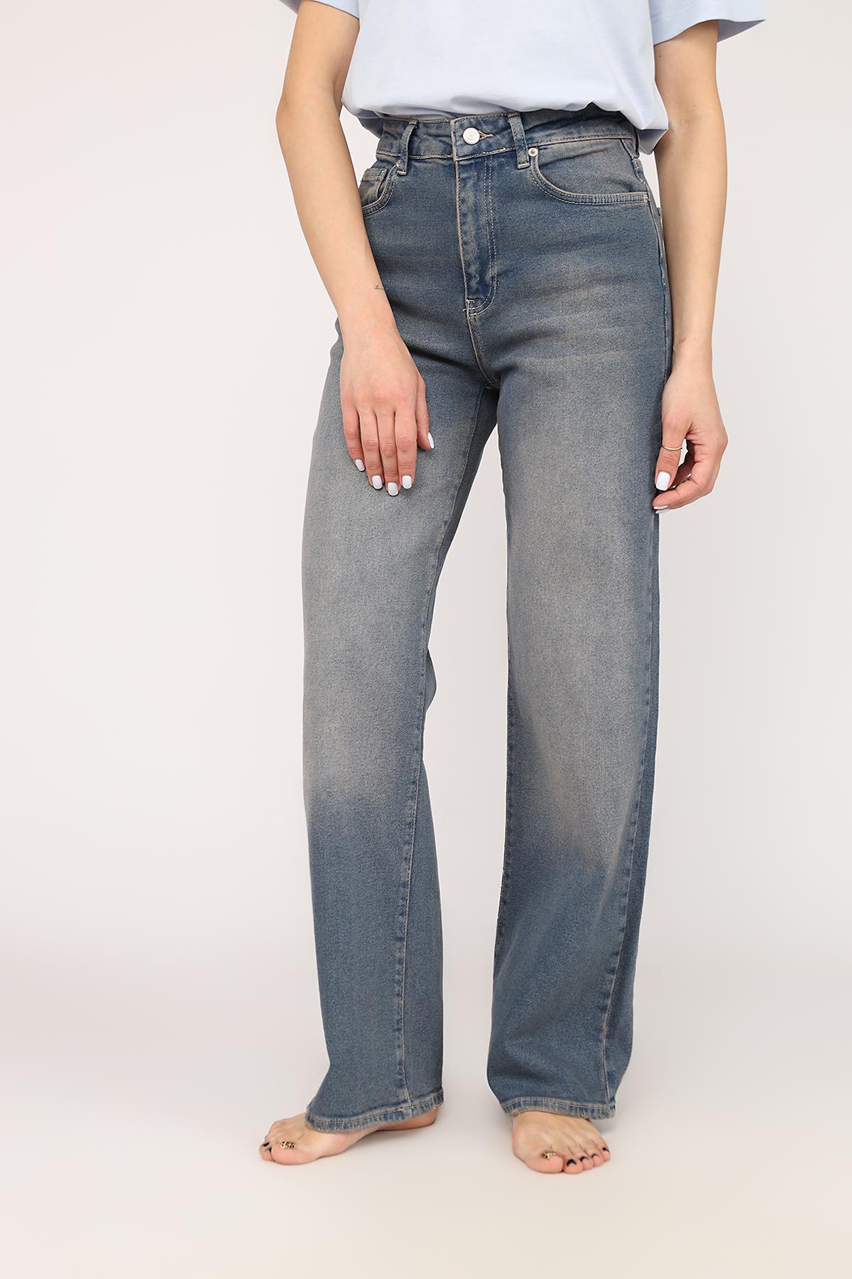 Джинсы женские Wide leg ЦБ-00270121 р. 52 Синий (SKT001045547)