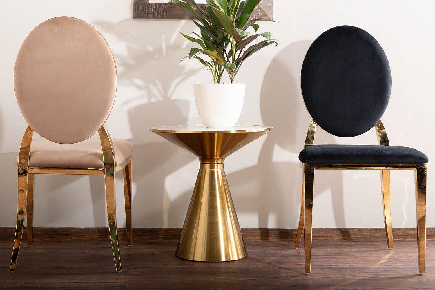 Журнальный столик Signal ARIES 50 см Белый/Золотой (ARIESBZL50) - фото 2