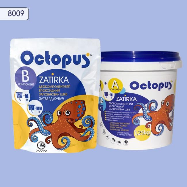 Затирка для плитки Octopus Zatirka 8009 епоксидна 1,25 кг