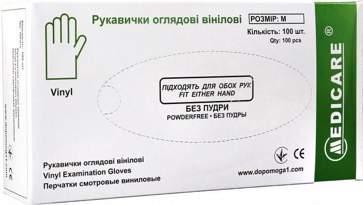 Рукавички Medicare вінілові неопудрені 100 шт. M Прозорий - фото 4