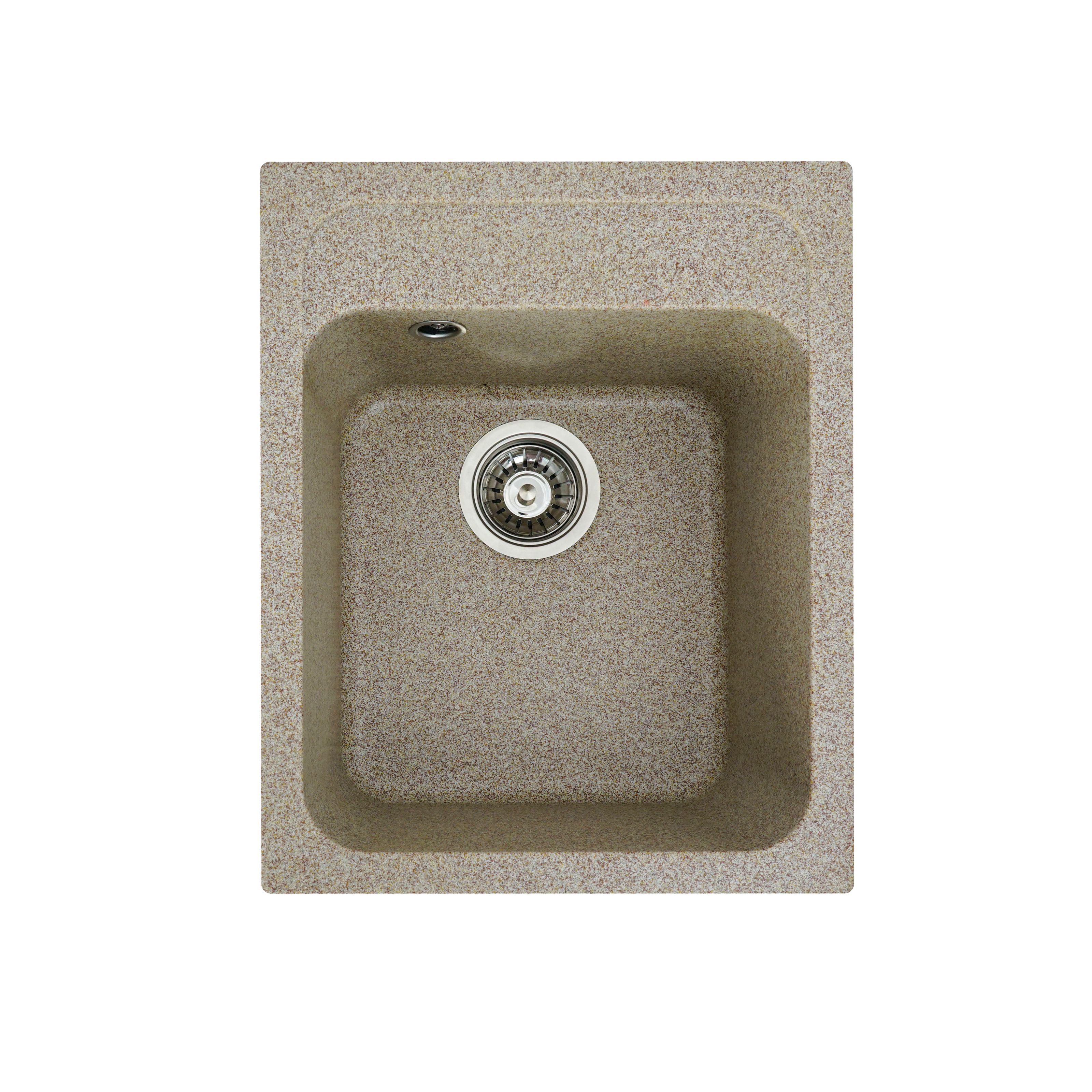 Мойка кухонная Platinum PLS-A24943 гранитная прямоугольная 400x500 мм Бежевый (152362)