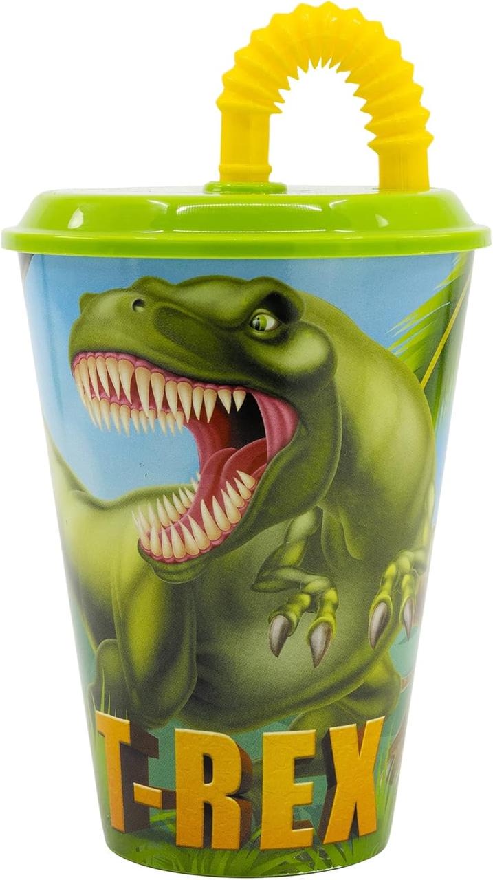 Склянка для дітей STOR Dinosaur пластикова без BPA з малюнком з трубочкою 430 мл 16,5х9х9 см (2335813368) Склянка для дітей STOR Dinosaur пластикова без BPA з малюнком з трубочкою 430 мл 16,5х9х9 см (2335813368)