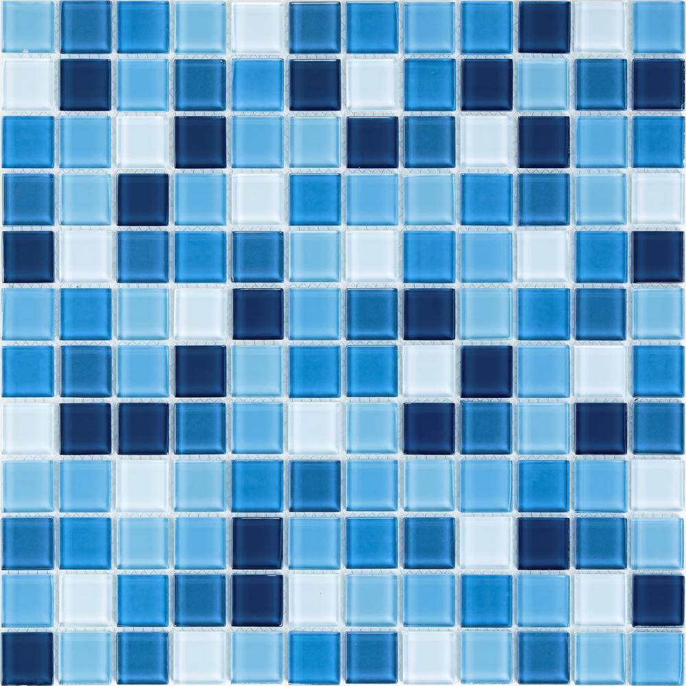 Мозаика стеклянная Mozaico De Lux S-MOS HT b25b23b21b21b20b19b18 Azuro mix (001403)