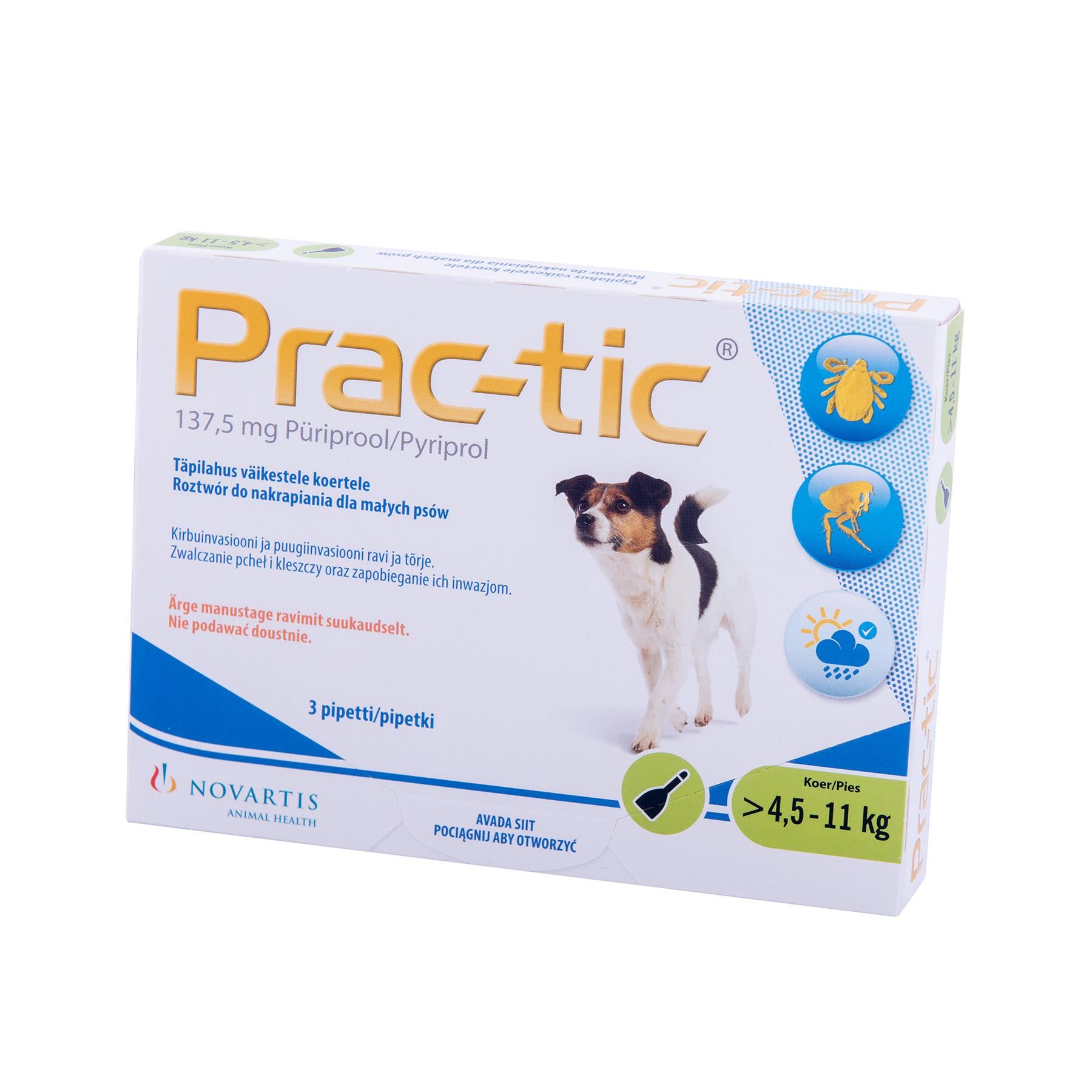 Противопаразитарные капли для собак Prac-tic 12,5% 1,1 мл (000355)