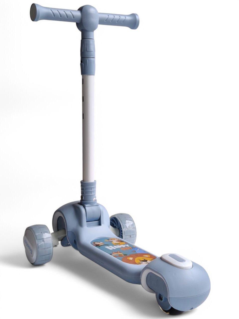 Самокат дитячий Scooter Happy Day V1 до 75 кг з ножним гальмом Блакитний (V1r-s) - фото 2