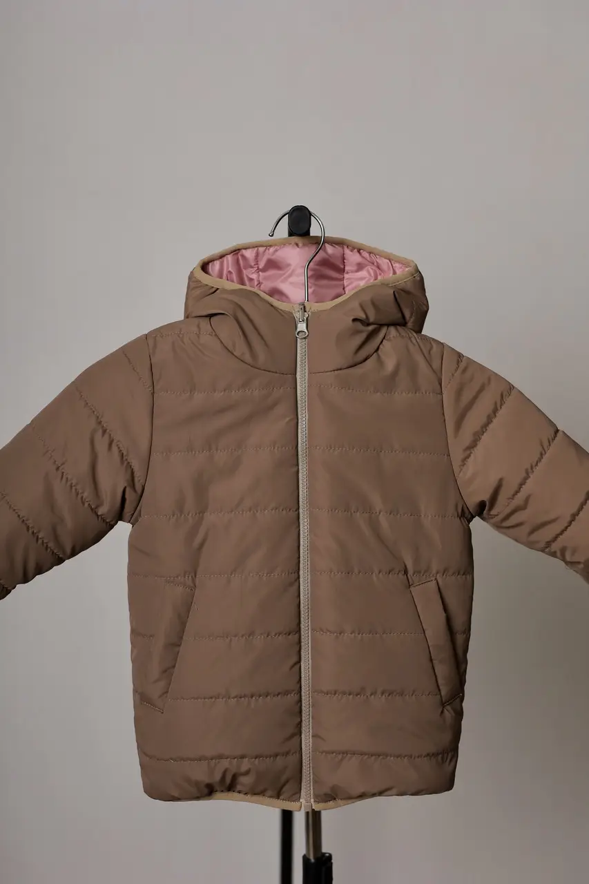 Куртка детская Саша двухсторонняя на девочку 140 см Бежевый/Розовый (саша-р140) - фото 5 Куртка детская Саша двухсторонняя на девочку 140 см Бежевый/Розовый (саша-р140) - фото 5