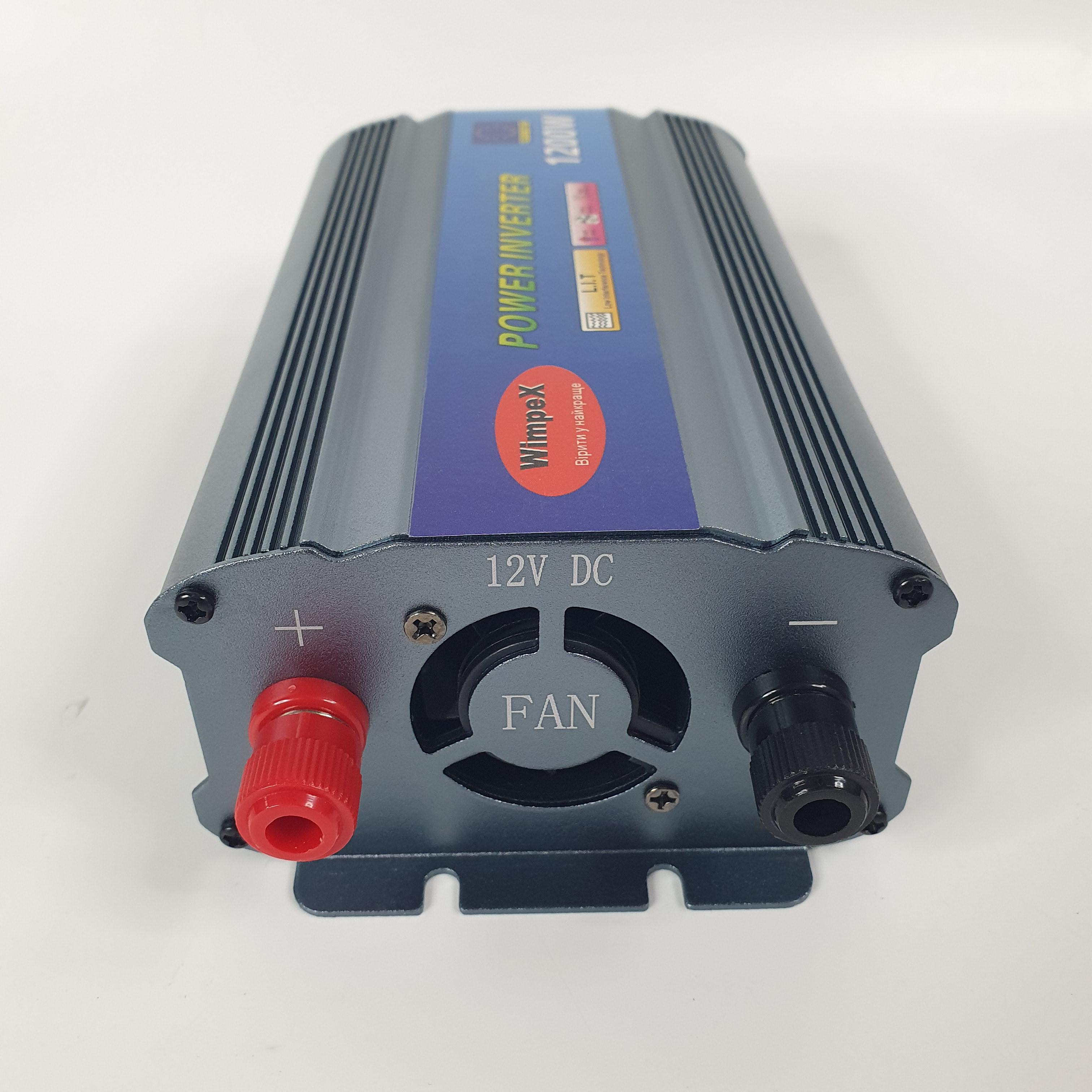 Перетворювач напруги Wimpex Inverter із частотою 50 Гц 1200W 12V-220V (WX-1200V) - фото 3