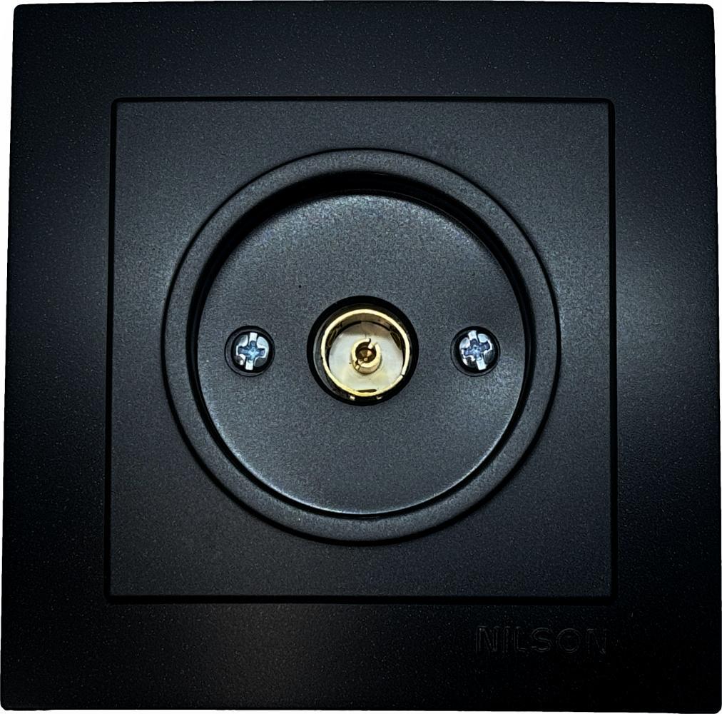 Розетка телевізійна кінцева Nilson Touran Чорний матовий (00000024435) Розетка телевізійна кінцева Nilson Touran Чорний матовий (00000024435)