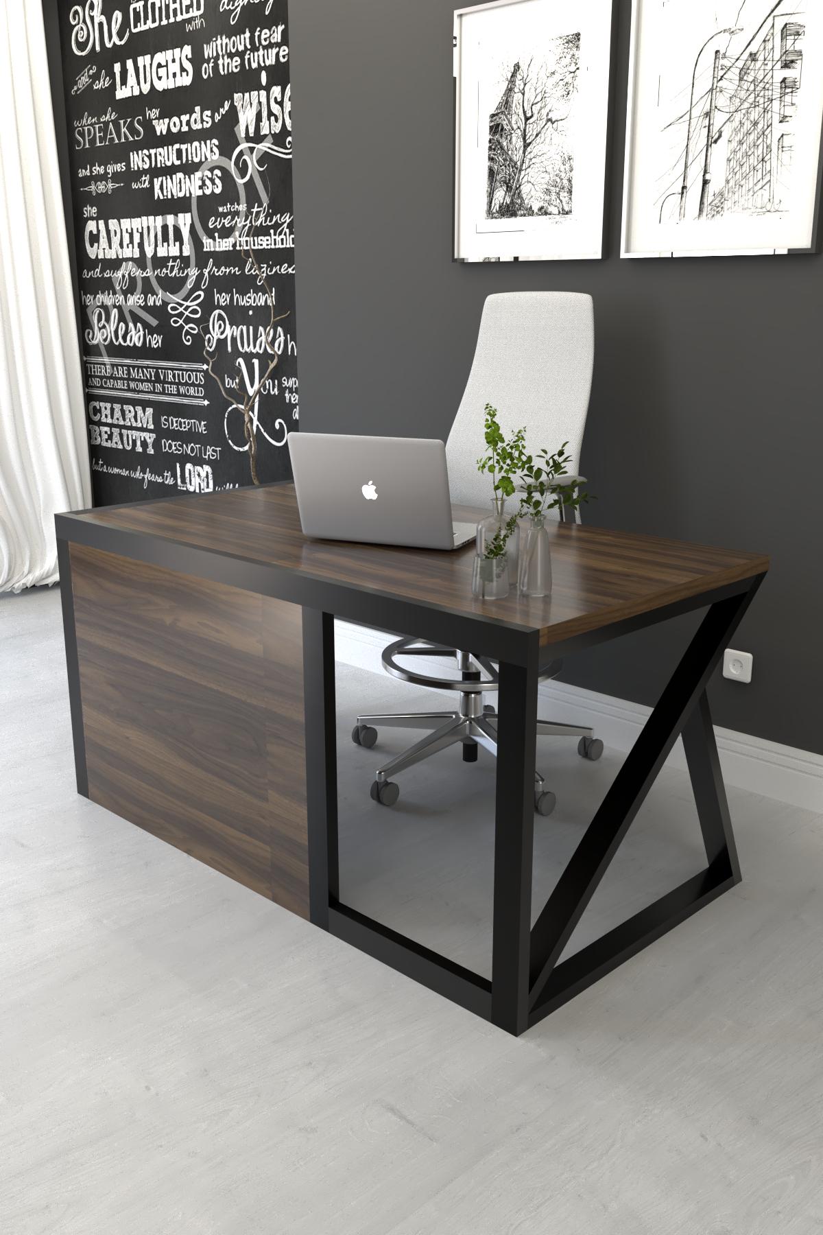 Стіл керівника EcoLoft Ермонт DSP-1281-11 в стилі лофт Горіх Модена (29878750)