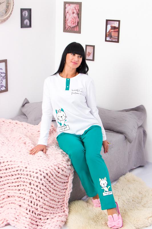 Пижама женская Носи свое Кошка р. 48 Морская волна (8240-023-33-v3) Пижама женская Носи свое Кошка р. 48 Морская волна (8240-023-33-v3)