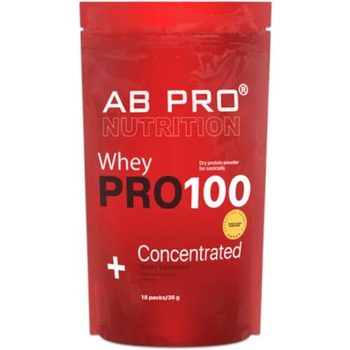 Протеин AB PRO PRO 100 Whey Concentrated 18 х 36 г Арахис/Карамель