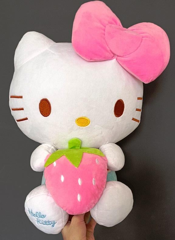 Мягкая игрушка плюшевая Masyasha Hello Kitty С клубничкой НKK-30 30 см Бело-розовый (14519857) - фото 2