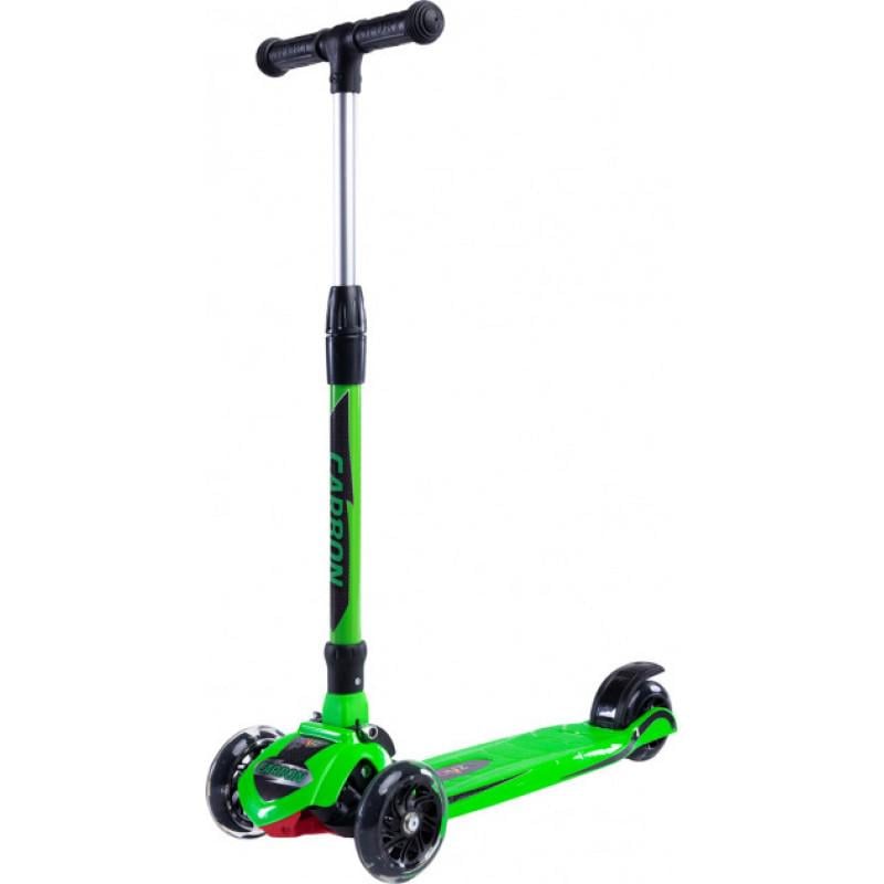 Самокат Caretero Carbon с подножкой Зеленый (150442)