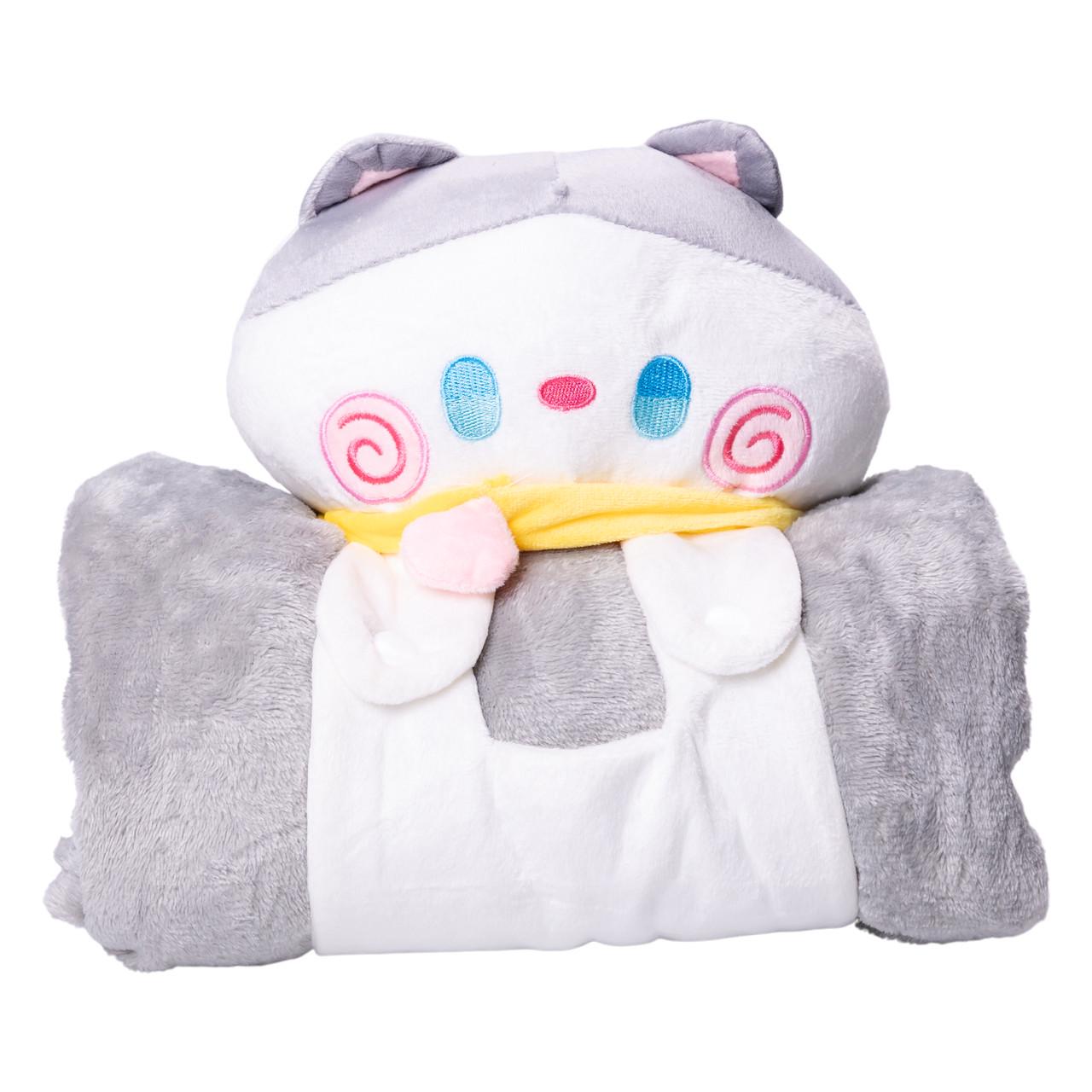 М'яка іграшка-плед Colorful Home Котик 2в1 120x160 см Сірий (5616-68GP) - фото 2