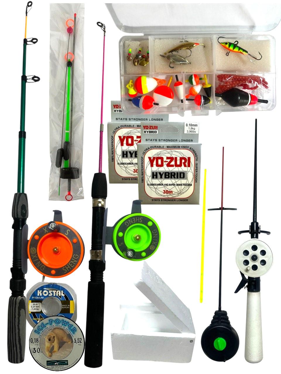 Набір для зимової риболовлі № 4 вудки 4 шт./з ліскою/поплавцями/блешнями (2036747187)