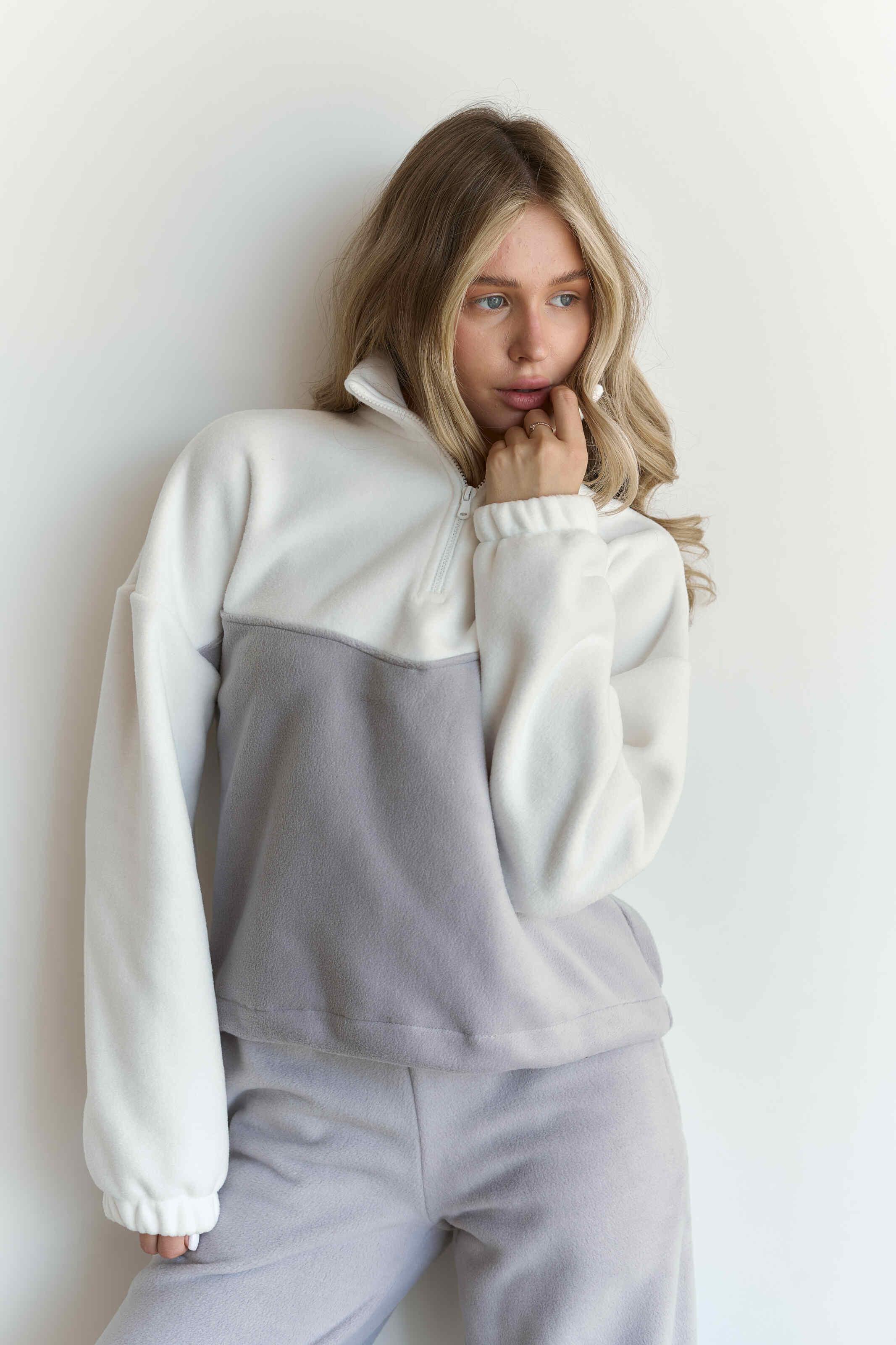 Костюм флісовий TWINS L/XL Сірий/Молочний (10005LXL) - фото 3 Костюм флісовий TWINS L/XL Сірий/Молочний (10005LXL) - фото 3