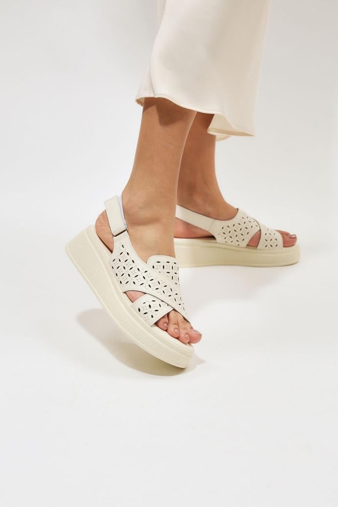 Босоножки женские ALLSY кожаные р. 38 Белый (195537)