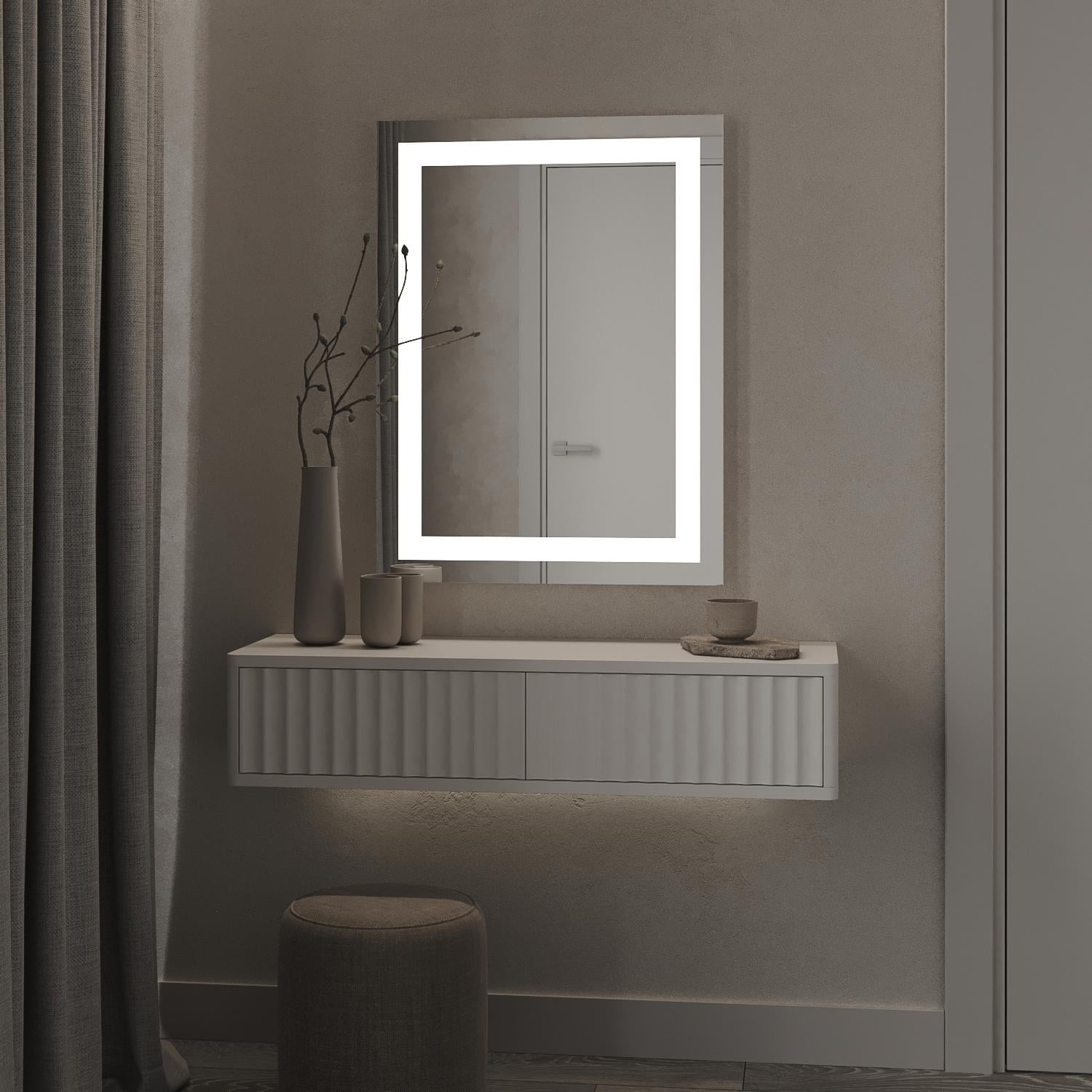 Зеркало с подсветкой Милан 1500x700 мм и кнопочным управлением