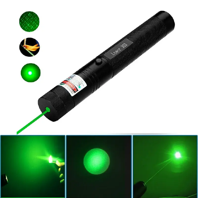 Указка лазерна Clefers Green Laser Pointer 303 дальність світіння 15-35 км (5002019) - фото 3