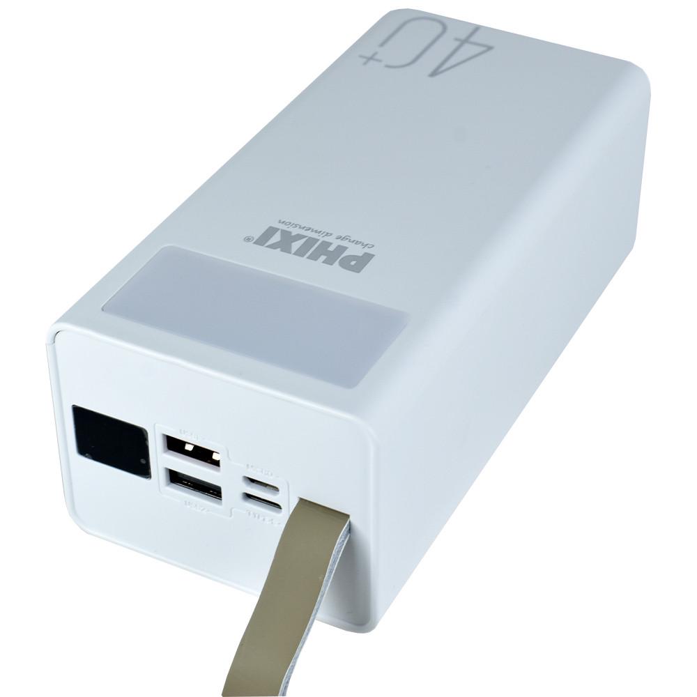 Повербанк PHIXI P40 40000 mAh Flash Lamp 10W 2.1A LED White Повербанк PHIXI P40 40000 mAh Flash Lamp 10W 2.1A LED White
