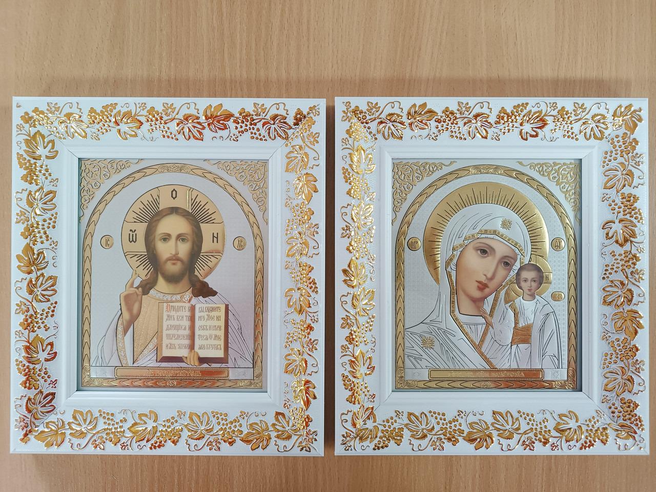 Парные венчальные иконы Вседержитель и Богородица (80150)