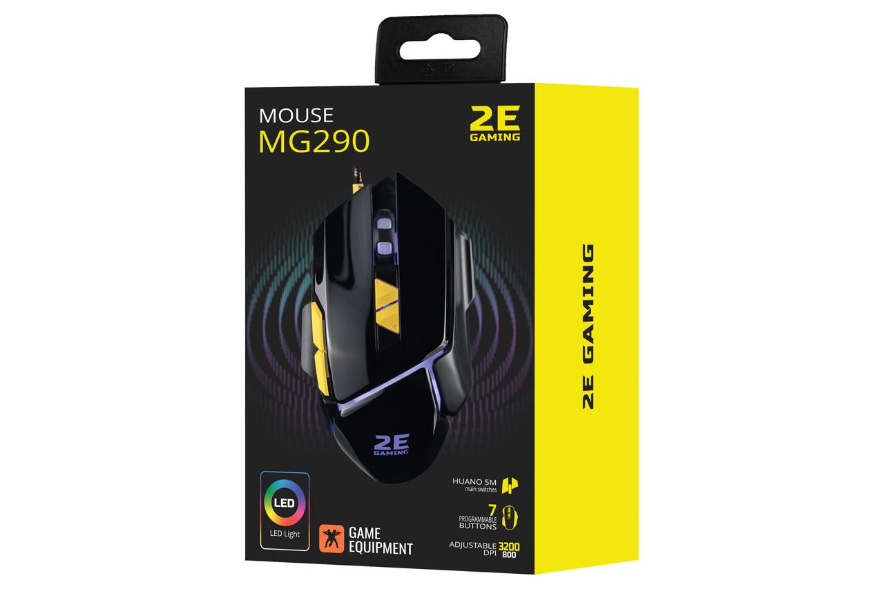 Мишка провідна ігрова 2E GAMING MG290 LED USB 1200-3200 DPI з підсвіткою Чорний (2E-MG290UB) - фото 5