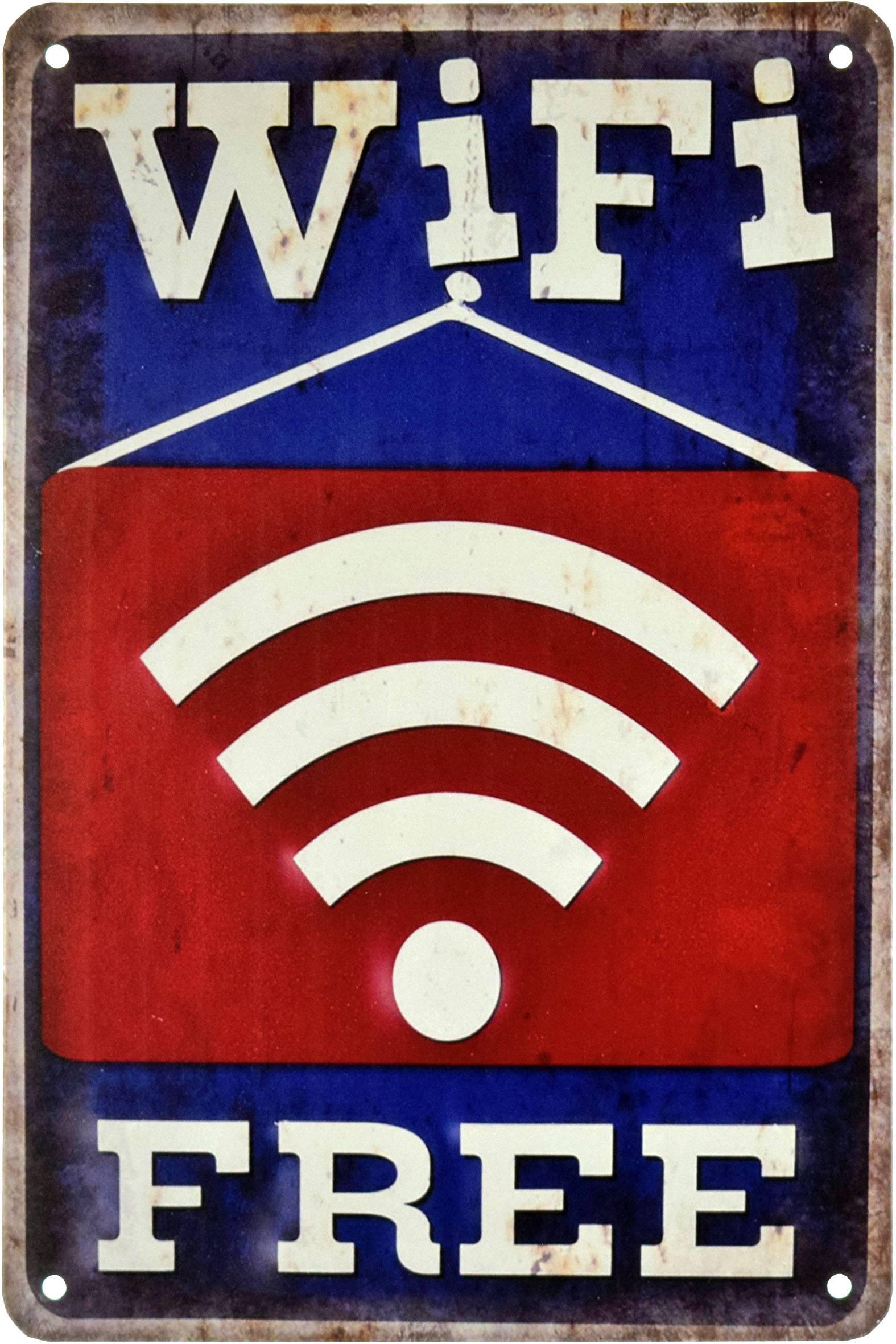 Табличка металлическая Wi-Fi Free 20x30 см
