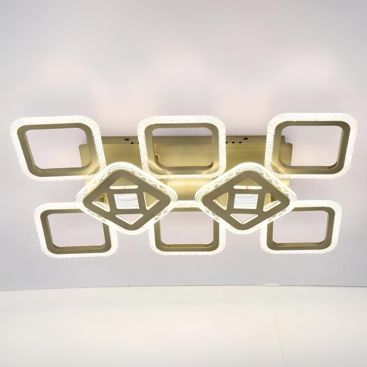 Люстра світлодіодна Valeso з квадратними плафонами 140W 3000-6000К Бронзовий (V K29027-6 2)