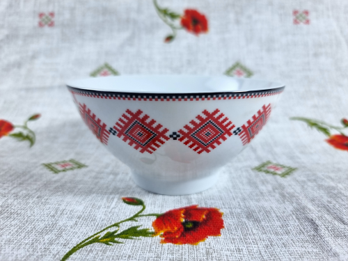 Набор пиал SNT Вышиванка ромб 5,5 см 3 шт. Красный (30008-005)