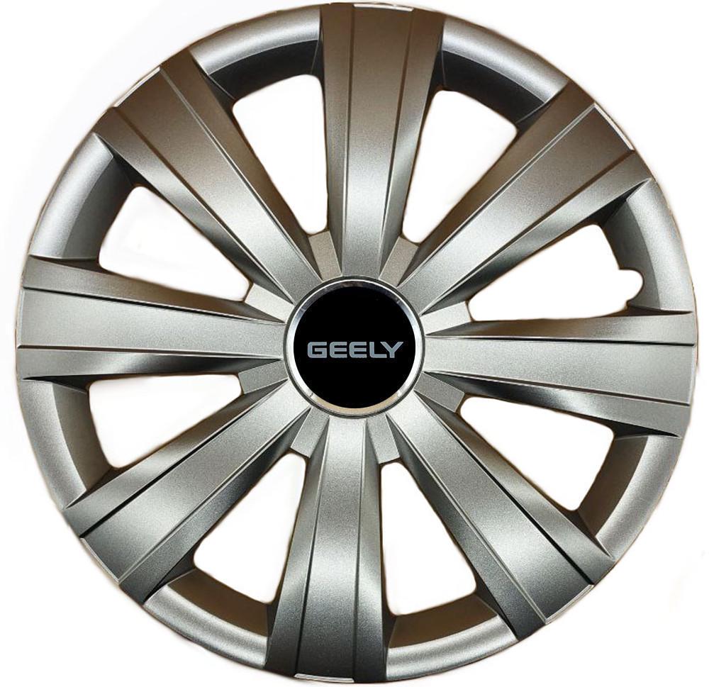 Колпаки SJS 328 с логотипом Geely R15 4 шт. Серебристый