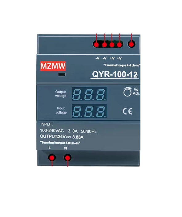 Трансформатор ультратонкий імпульсний з цифровим дисплеєм QYR 100 Вт 12 В