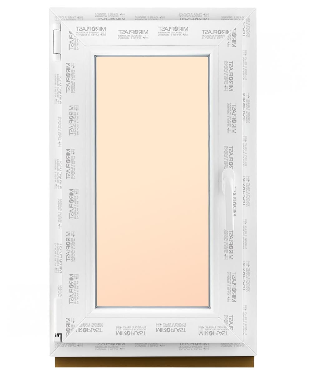 Вікно поворотно-відкидне Miroplast металопластикове з однокамерним склопакетом 4-16-4 En з енергозбереженням 600x1100 мм (M.V.24I.60.110)