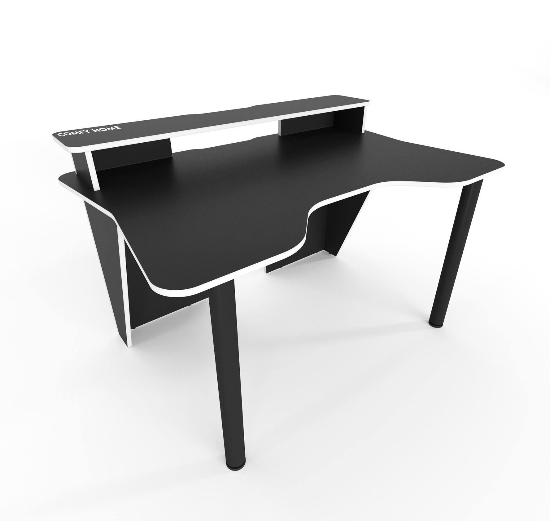 Стіл геймерський Zeus Comfy-Home Darrius ЛДСП Чорно-білий - фото 2 Стіл геймерський Zeus Comfy-Home Darrius ЛДСП Чорно-білий - фото 2