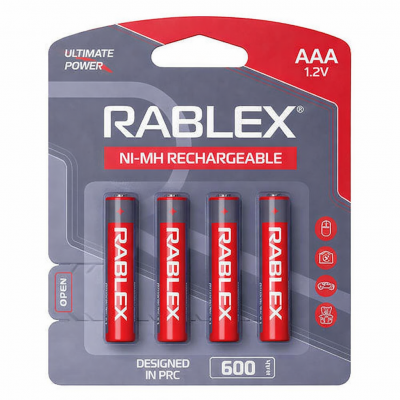 Батарейки акумулятор RABLEX AАA R03 600 mAh 4 шт.