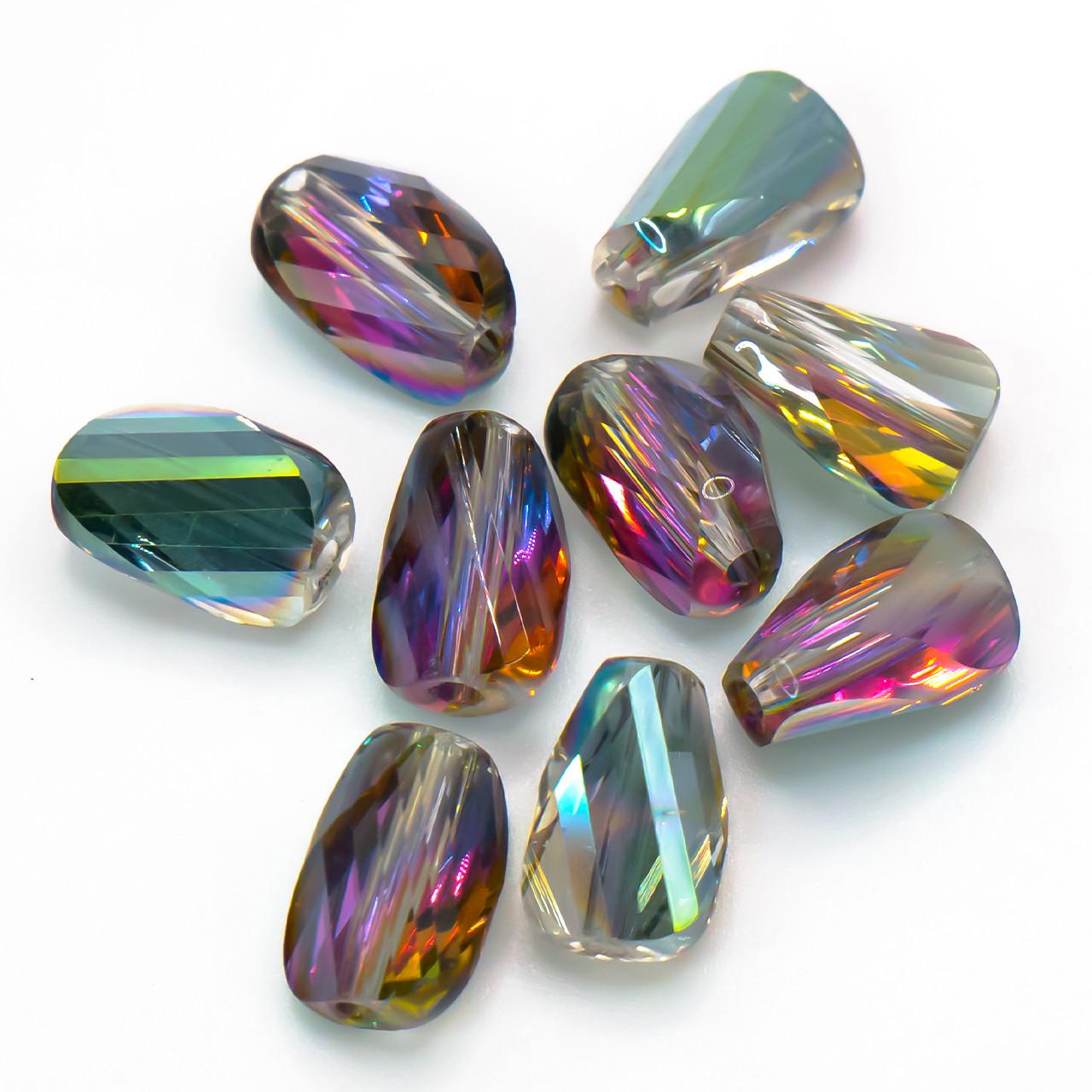 Бусины Хрусталь спираль АВ 4х9 мм в уп. 10 шт. Зеленый (БС0409р55)