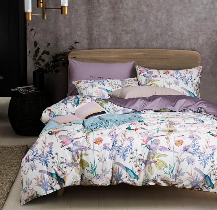 Комплект постільної білизни євро 2 Птахи Фіолетовий - фото 4 Комплект постільної білизни євро 2 Птахи Фіолетовий - фото 4