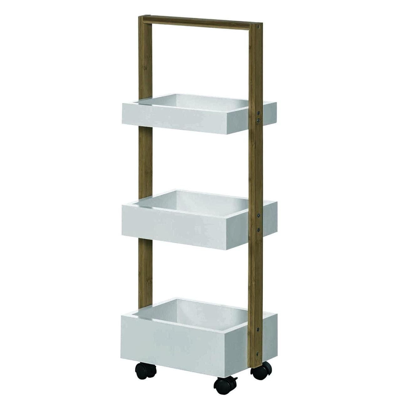 Этажерка для ванной из дерева на колесиках Лиринет Палисандр/Зефир (АБТ-00190220) Этажерка для ванной из дерева на колесиках Лиринет Палисандр/Зефир (АБТ-00190220)