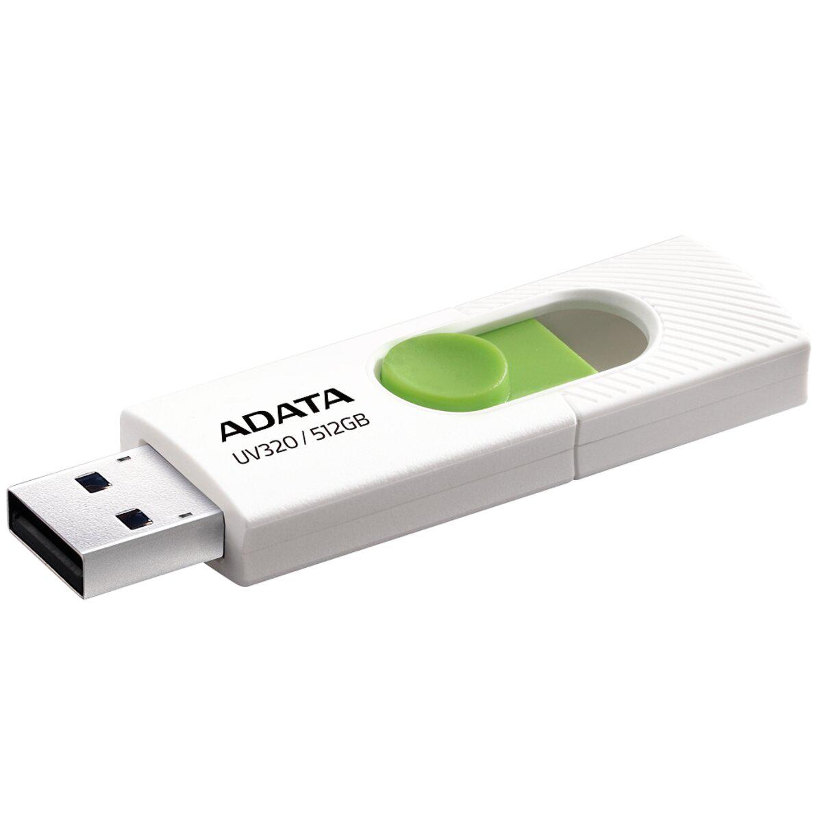 Флеш-память USB ADATA AUV 320 USB3.2 Gen.1 512 Gb Green/White (AUV320-512G-RWHGN) - фото 2