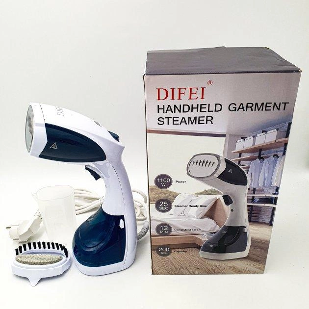 Відпарювач Difei Handheld Garment Steamer DF-019A W36 1100 Вт Білий із синім (14-14-14982) - фото 2