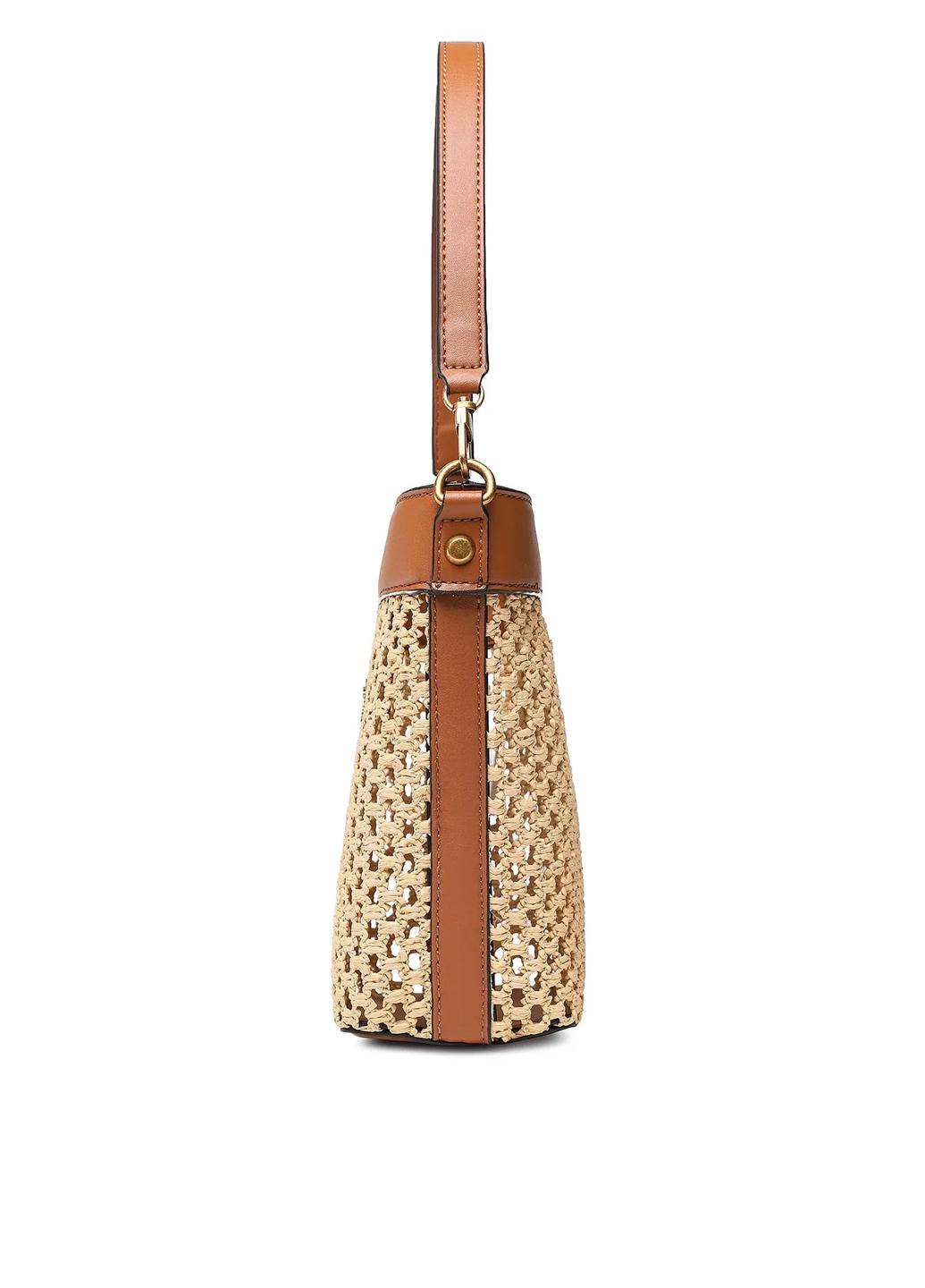 Сумка c косметичкой сумка корзина женская соломенная Guess VIKKY DRAWSTRING BUCKET HWWH6995040-COG Желтый - фото 7