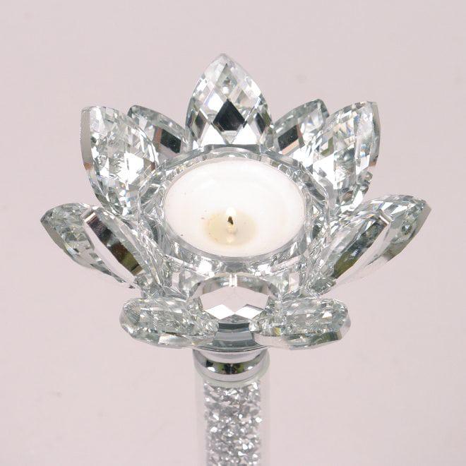 Підсвічник металевий Flora 30,5 см Срібний (36754) - фото 2