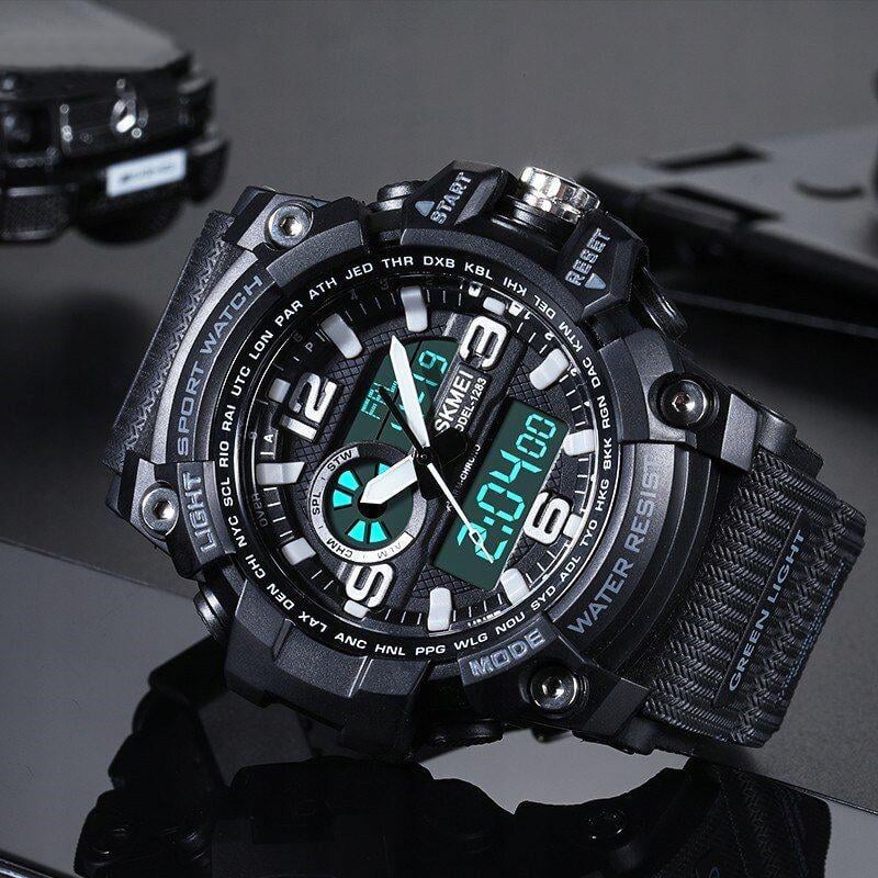 Наручные часы мужские Skmei военные с подсветкой водонепроницаемые Черный (1283) - фото 2 Наручные часы мужские Skmei военные с подсветкой водонепроницаемые Черный (1283) - фото 2