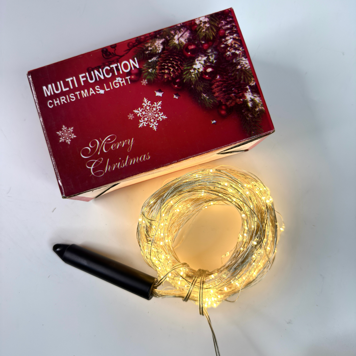 Гирлянда роса Конский хвост светодиодная новогодняя теплый желтый свет 23 нити по 2,5м (JYL-600)