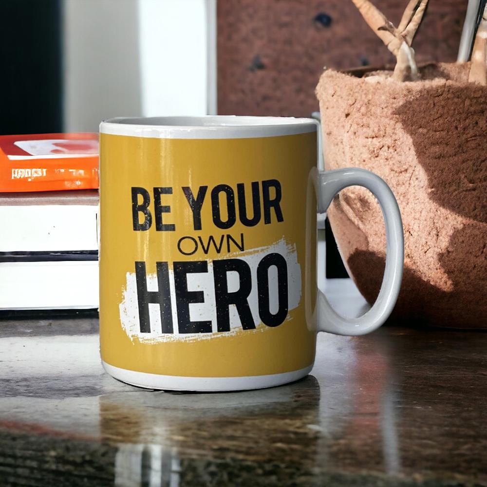 Чашка для чая "Be your own hero" 1000 мл Желтый (27-PC1-2710) - фото 3 Чашка для чая "Be your own hero" 1000 мл Желтый (27-PC1-2710) - фото 3