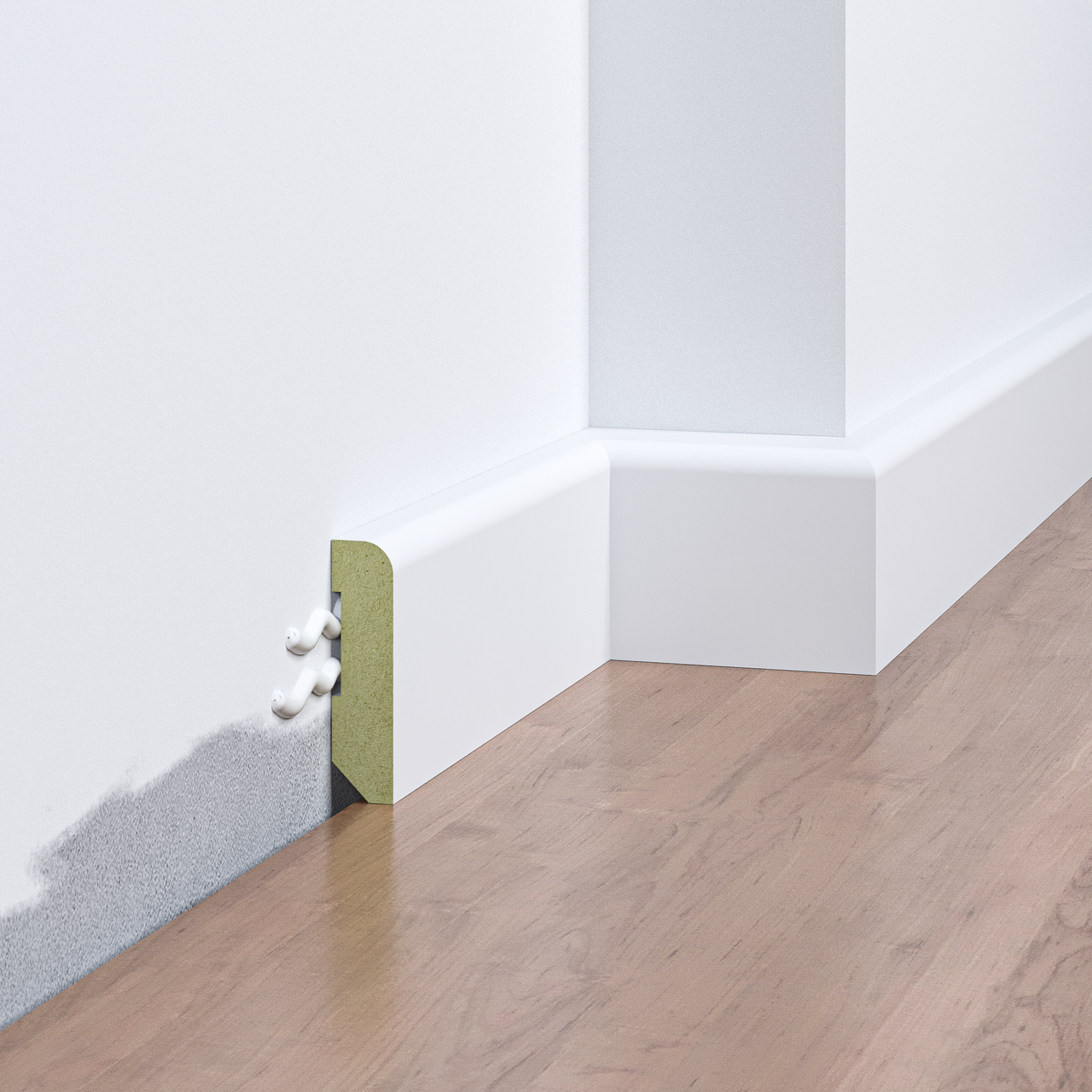 Плінтус накладний FSPRO 1040R5 МДФ 2,5 м Білий (P.MDF1040R5W)